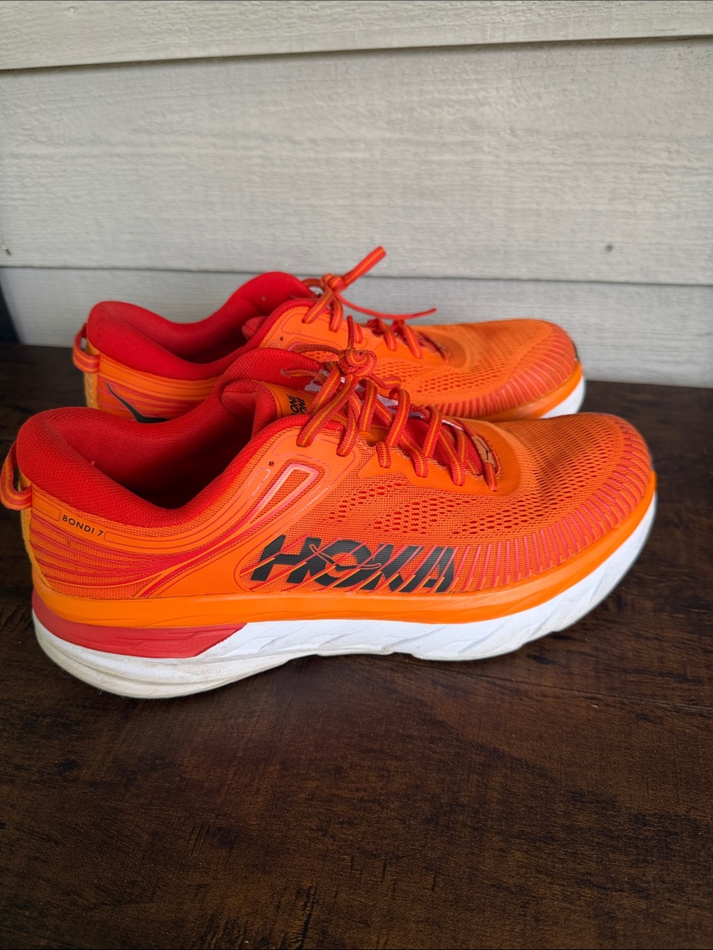 Hoka Men's Running Shoes — Orange with Red Accents